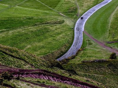 Twister 330: a country road through green fields, digital colour